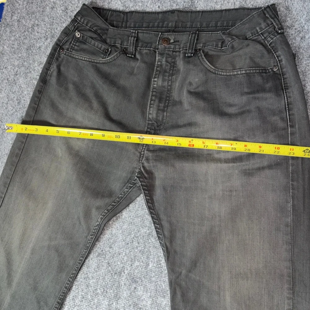 Levis 505 Mens Jeans W36 L30 Black Straight Leg Regular Fit Denim Pants